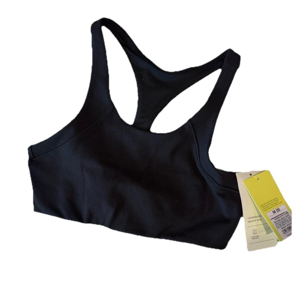 All In Motion Girls Youth Sports Top Black Racer Back Bra Size M -8 NWT